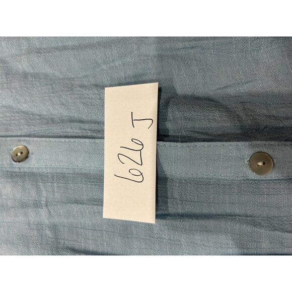 Elementz Lace Button Front Shirt Blue Sz XL V-Neck Roll Tab Sleeve Office NWT - Picture 11 of 12